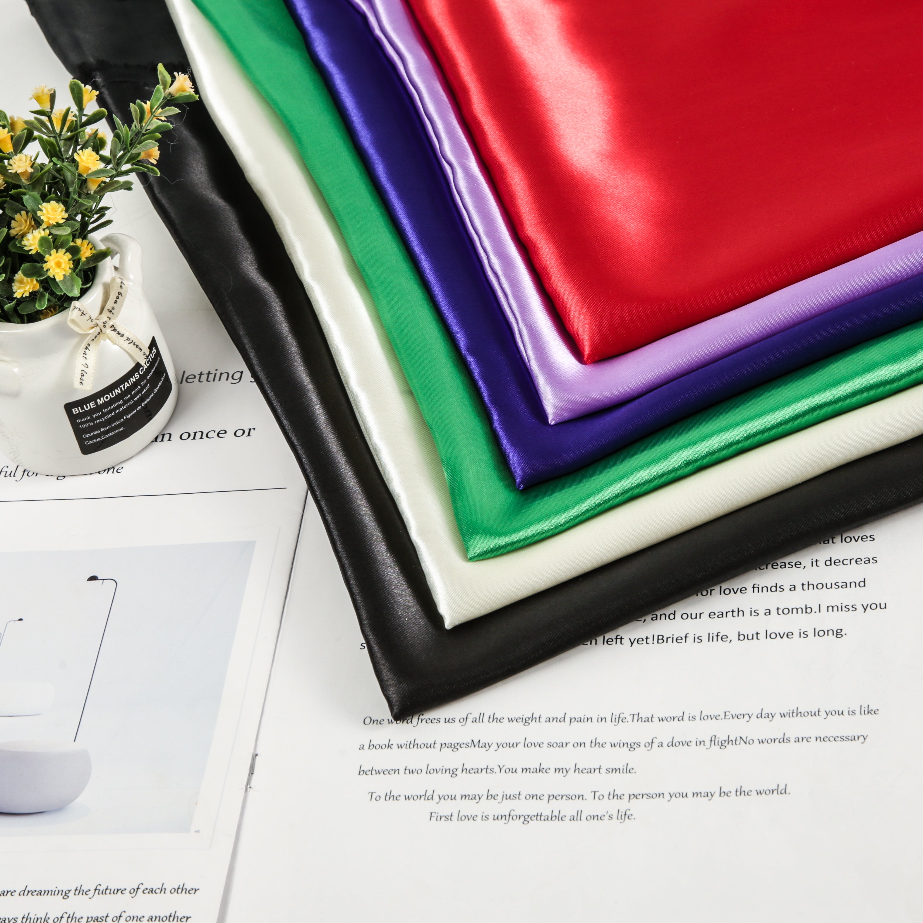 80 GSM Glossy Polyester Satin (Charmeuse) | Lightweight Shiny Fabric