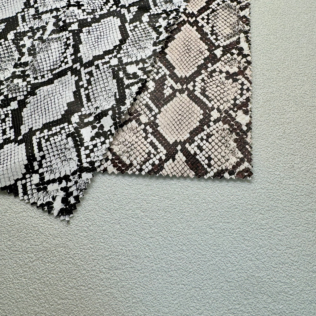 290 GSM Snake PU Coated Faux Leather Fabric | Polyester Backing