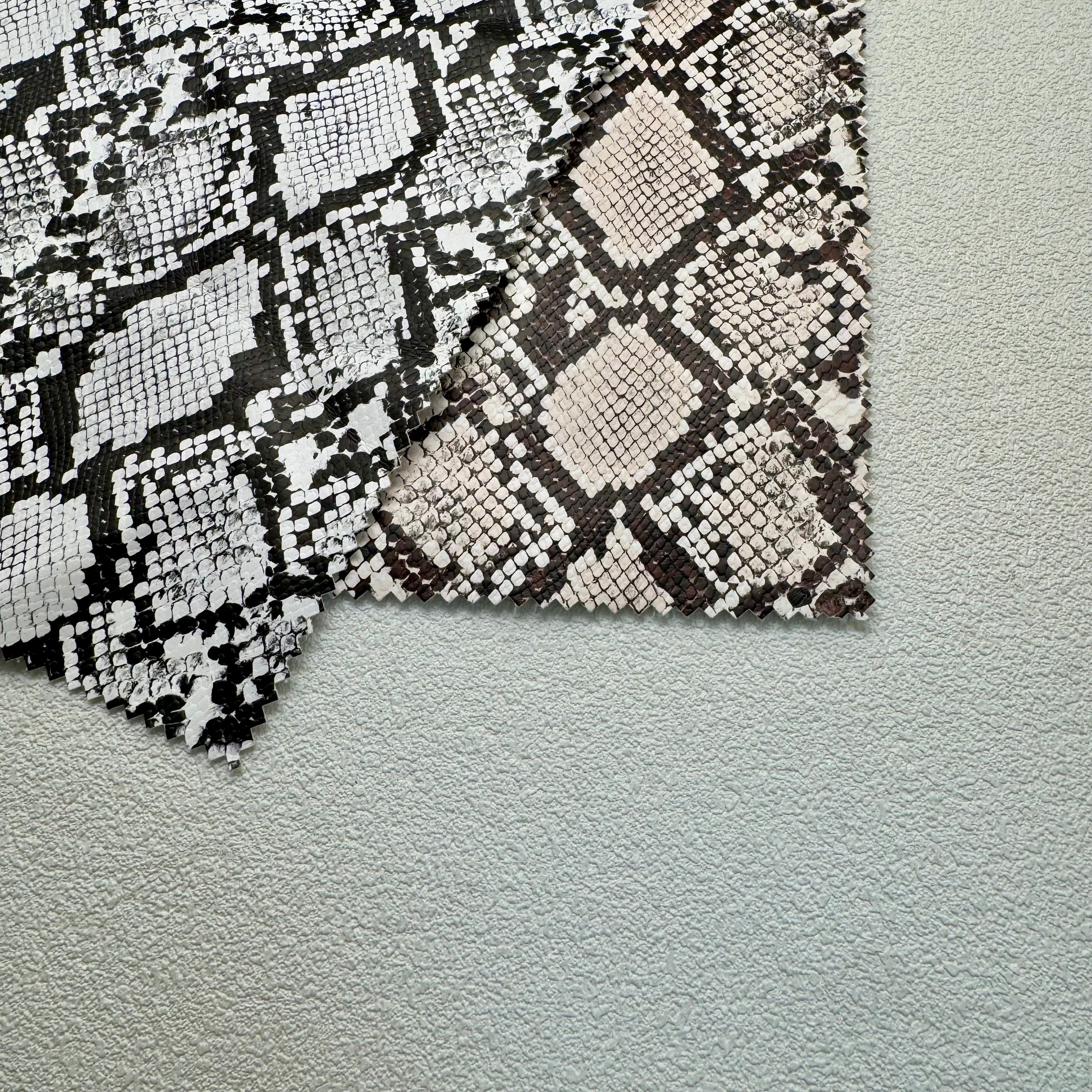 290 GSM Snake PU Coated Faux Leather Fabric | Polyester Backing